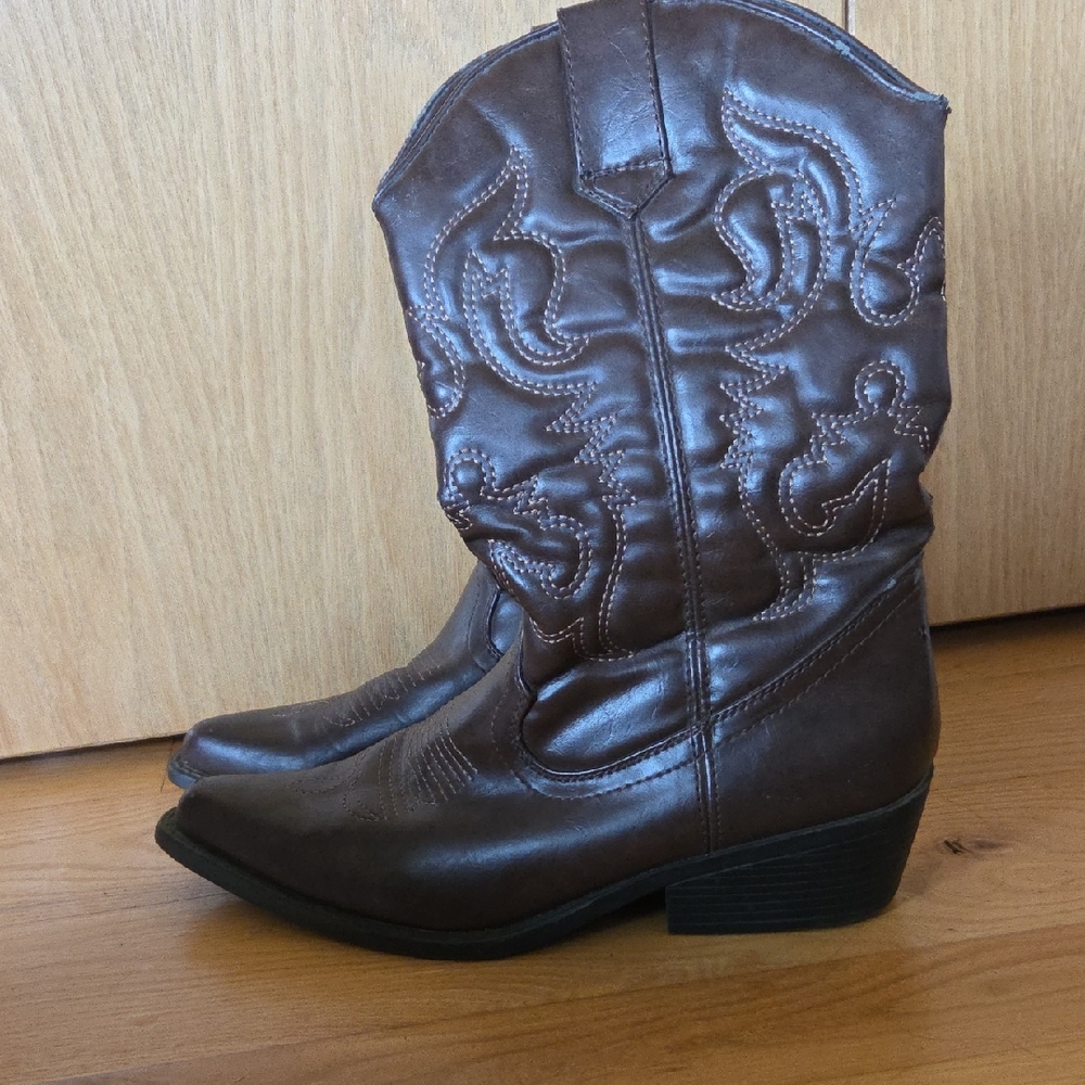 Madden Girl Brown Western-style Faux Leather Boots